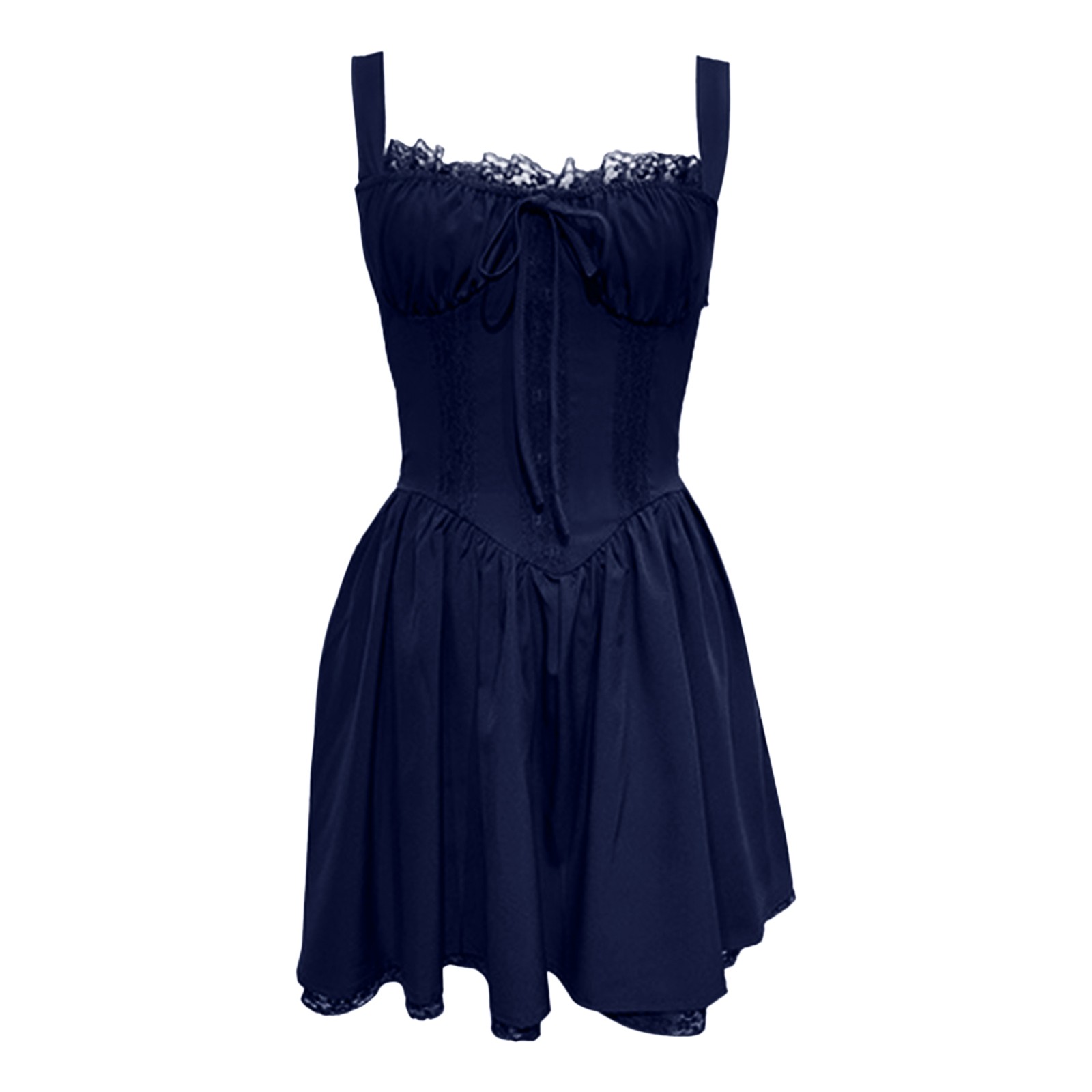 thumbnail image 4 of Vestido floral sin mangas de encaje para mujer: vestido de fiesta sexy estilo corsé camisola, mezcla de poliéster y spandex, diseño que estiliza la cintura, 4 of 5